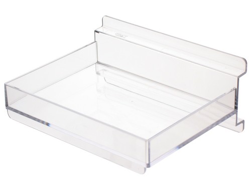 Acrylic slatwall shelf tray - acrylic,
