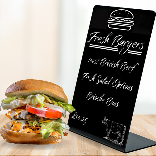 Portrait black acrylic menu - portrait,