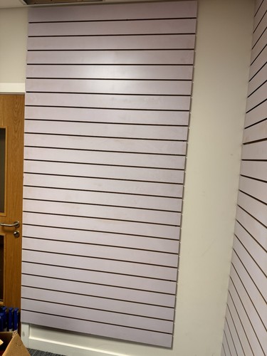 White slatwall wall - white, mounted